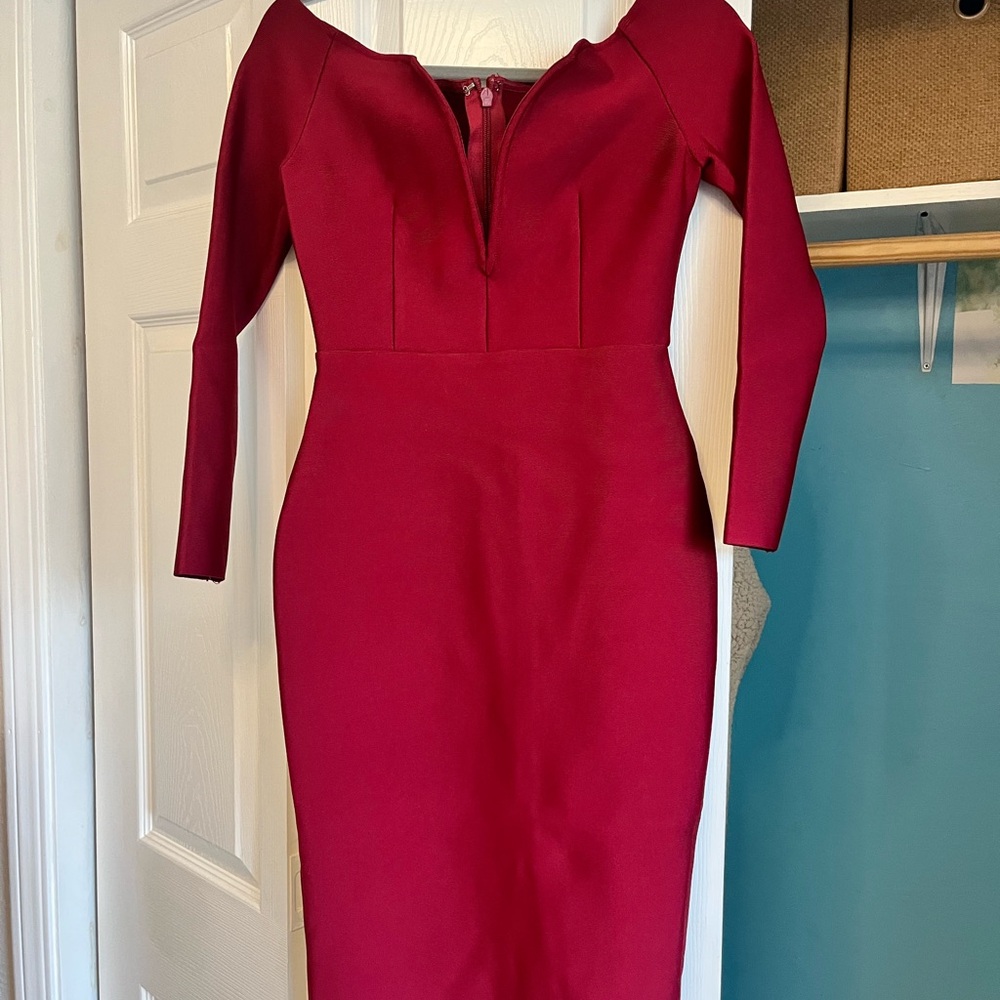 Elegant Red Off-Shoulder Dress